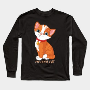 My cool cat tee design birthday gift graphic Long Sleeve T-Shirt